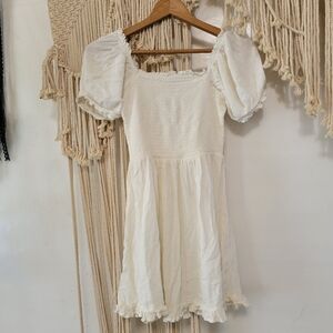 Isla & Bird White Semi-Sheer Beach Smock Dress